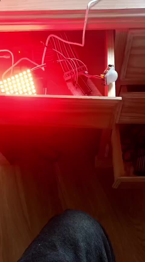 Fotograma: primera prueba de la matriz de LEDs